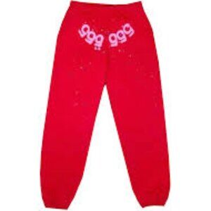 Sp5der Angel Number 555 Sweatpants Red